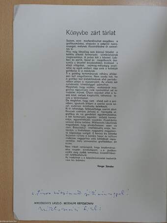 Irodalmi képes könyv (dedikált példány)