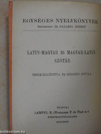 Latin-magyar szótár