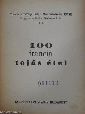 100 francia tojás étel