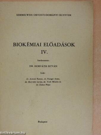 Biokémiai előadások IV.