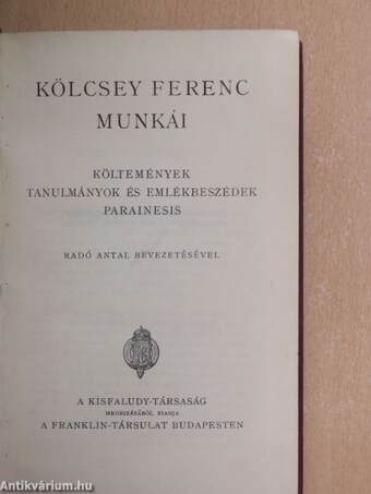 Kölcsey Ferenc munkái