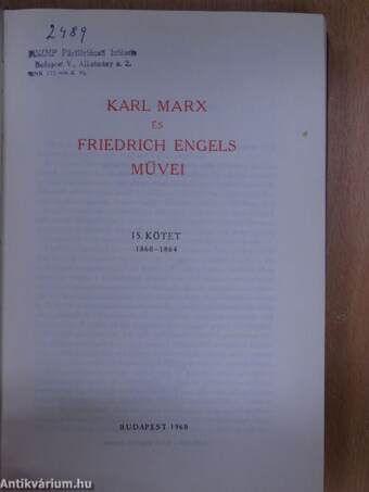 Karl Marx és Friedrich Engels művei 15.