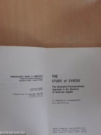 The Study of Syntax