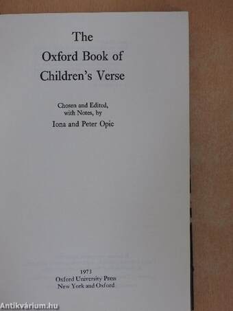 The Oxford Book of Children's Verse