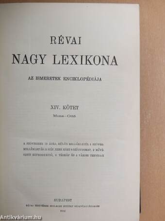 Révai nagy lexikona 14. (töredék)