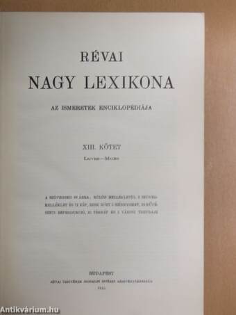 Révai nagy lexikona 13. (töredék)