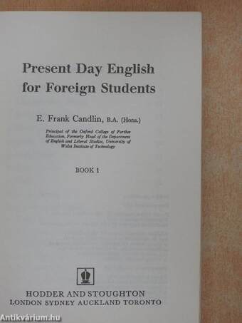 Present Day English for Foreign Students - Book 1.