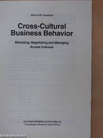 Cross-Cultural Business Behavior