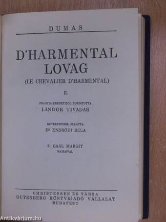 D'Harmental lovag I-III./Olifus apó házasságai