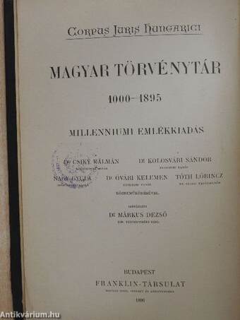 1875-1876. évi törvényczikkek