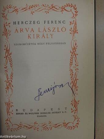 Árva László király/Éva boszorkány/Déryné ifjasszony/Kéz kezet mos