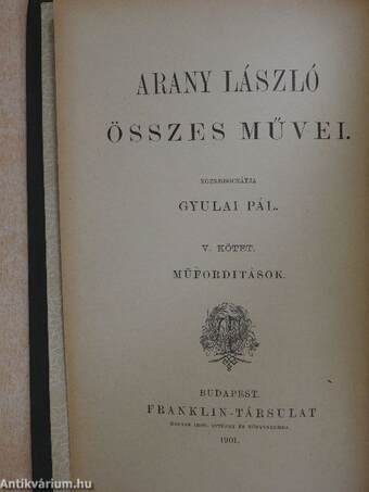 Arany László műforditásai Shakspere- és Moliéreből