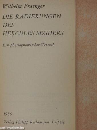 Die Radierungen des Hercules Seghers