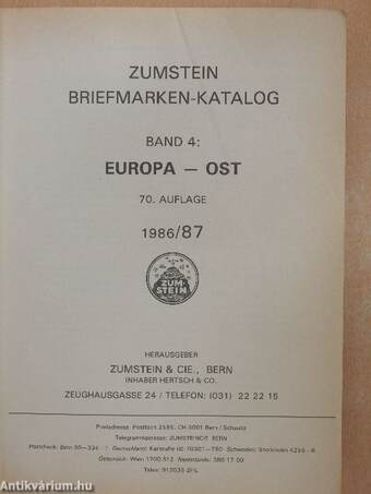 Zumstein Briefmarken-katalog - Ost Europa 1986/87