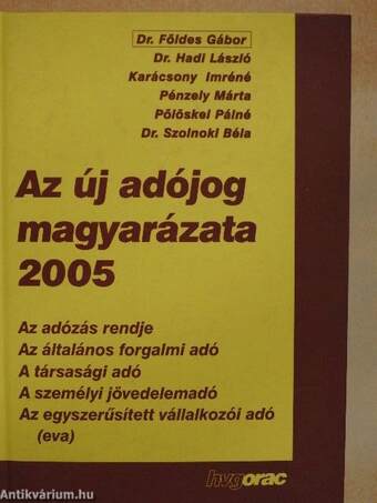 Az új adójog magyarázata 2005