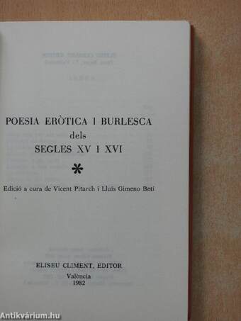 Poesia Erótica i Burlesca I.