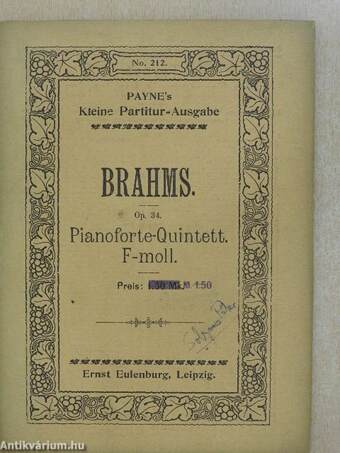 Quintett F-moll für Pianoforte, zwei Violinen, Viola und Violoncell (Solymos Péter könyvtárából)