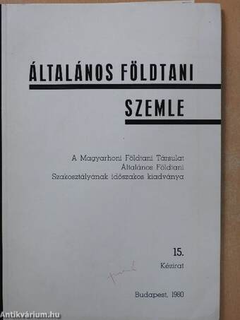 Általános földtani szemle 15.