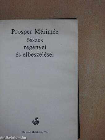 Prosper Mérimée összes regényei és elbeszélései