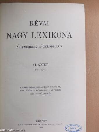 Révai nagy lexikona 6. (töredék)