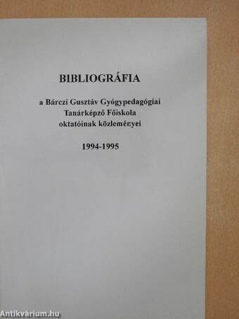 Bibliográfia 1994-1995