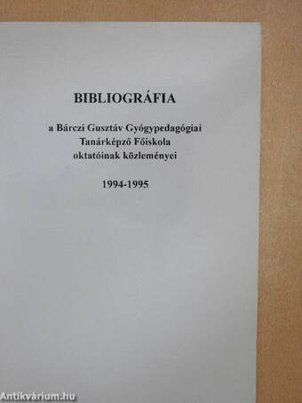 Bibliográfia 1994-1995