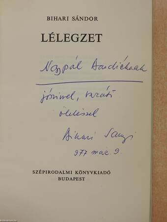 Lélegzet (dedikált példány)