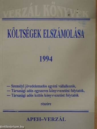 Költségek elszámolása 1994