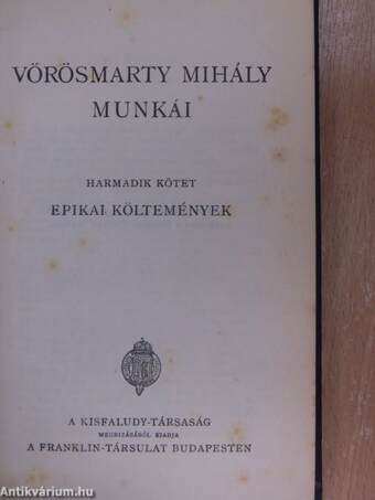 Vörösmarty Mihály munkái III.