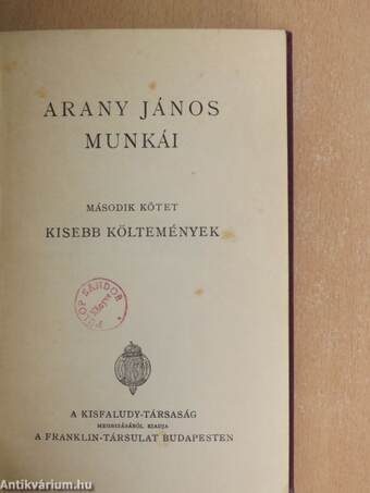 Arany János munkái II.