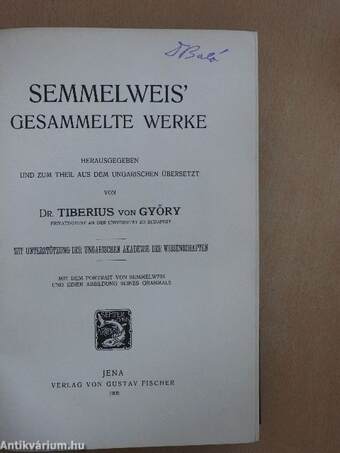 Semmelweis' gesammelte Werke