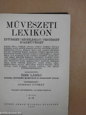 Művészeti lexikon I-II.