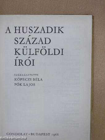 A huszadik század külföldi írói (Vészi Endre könyvtárából)