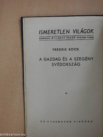 A gazdag és a szegény Svédország (Altay Margit könyvtárából)