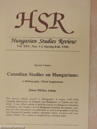 Hungarian Studies Review Spring-Fall, 1998