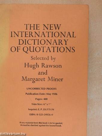 The New International Dictionary of Quotations