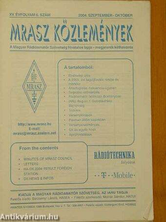 MRASZ közlemények 2004. szeptember-október