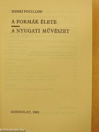 A formák élete/A nyugati művészet