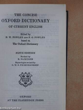 The Concise Oxford Dictionary of Current English