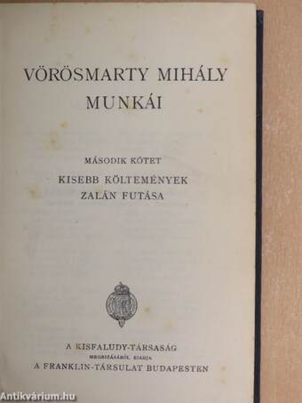 Vörösmarty Mihály munkái II.