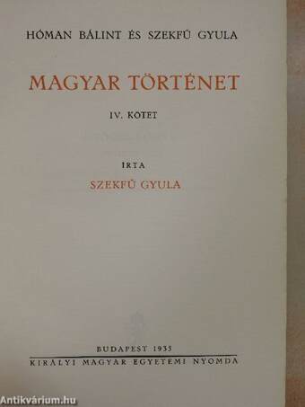 Magyar történet IV.