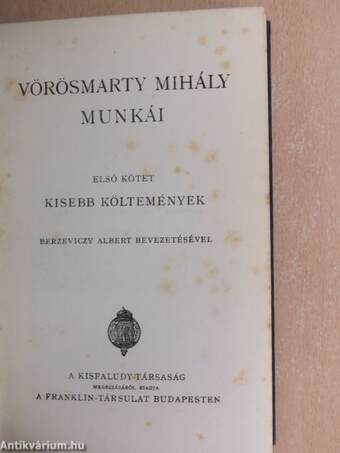 Vörösmarty Mihály munkái I.