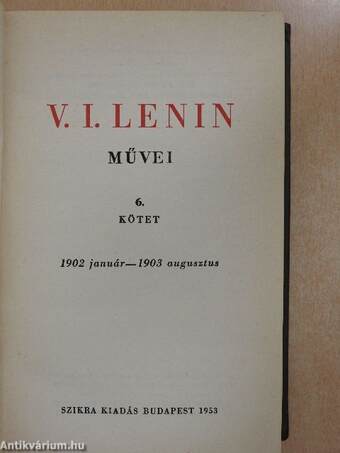 V. I. Lenin művei 6.