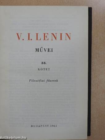 V. I. Lenin művei 38.