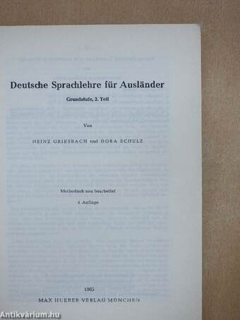 Deutsche Sprachlehre für Ausländer - Grundstufe 2.