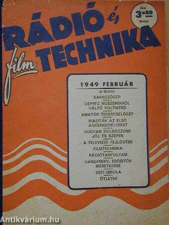 Rádió és filmtechnika 1949. február