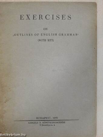 Exercises on "Outlines of English Grammar"