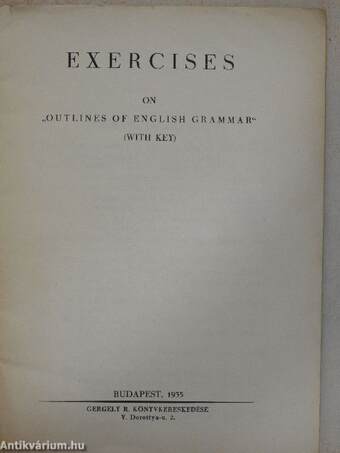 Exercises on "Outlines of English Grammar"