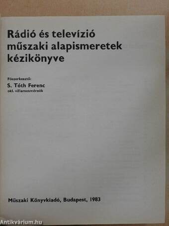 Rádió és televízió műszaki alapismeretek kézikönyve