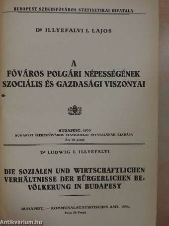 A főváros polgári népességének szociális és gazdasági viszonyai